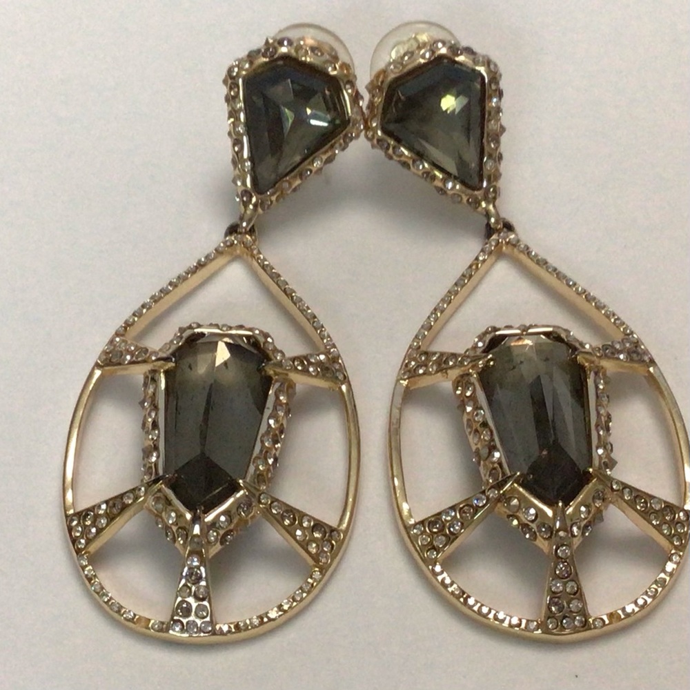 Alexis Bittar Crystal Drop Clip Earrings 
AS IS - missing a few crystals